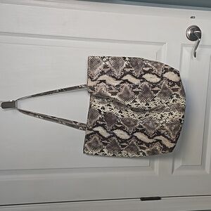 Saks Fifth Avenue Faux Snakeskin /Python Large Shopper / Tote Bag